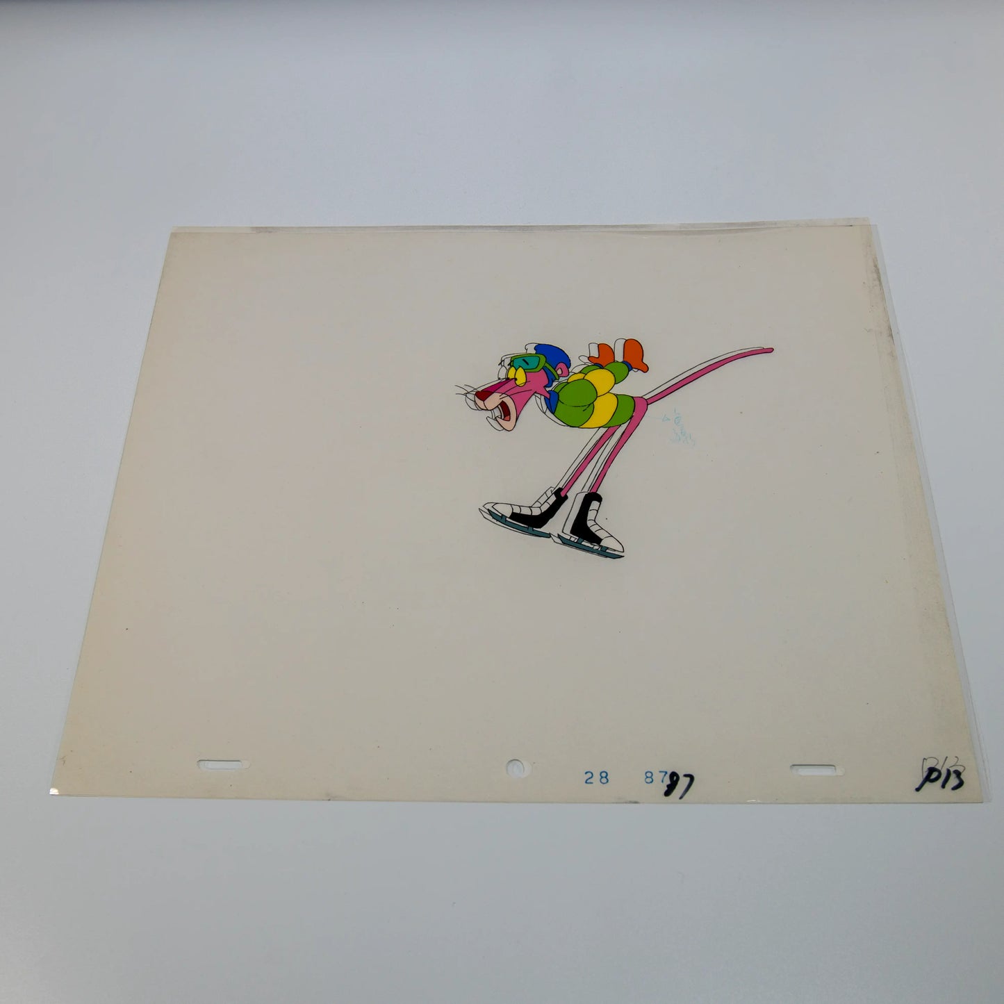 Animation Cel – Pink Panther Ice Skating Jump (Framed) - Lootaku