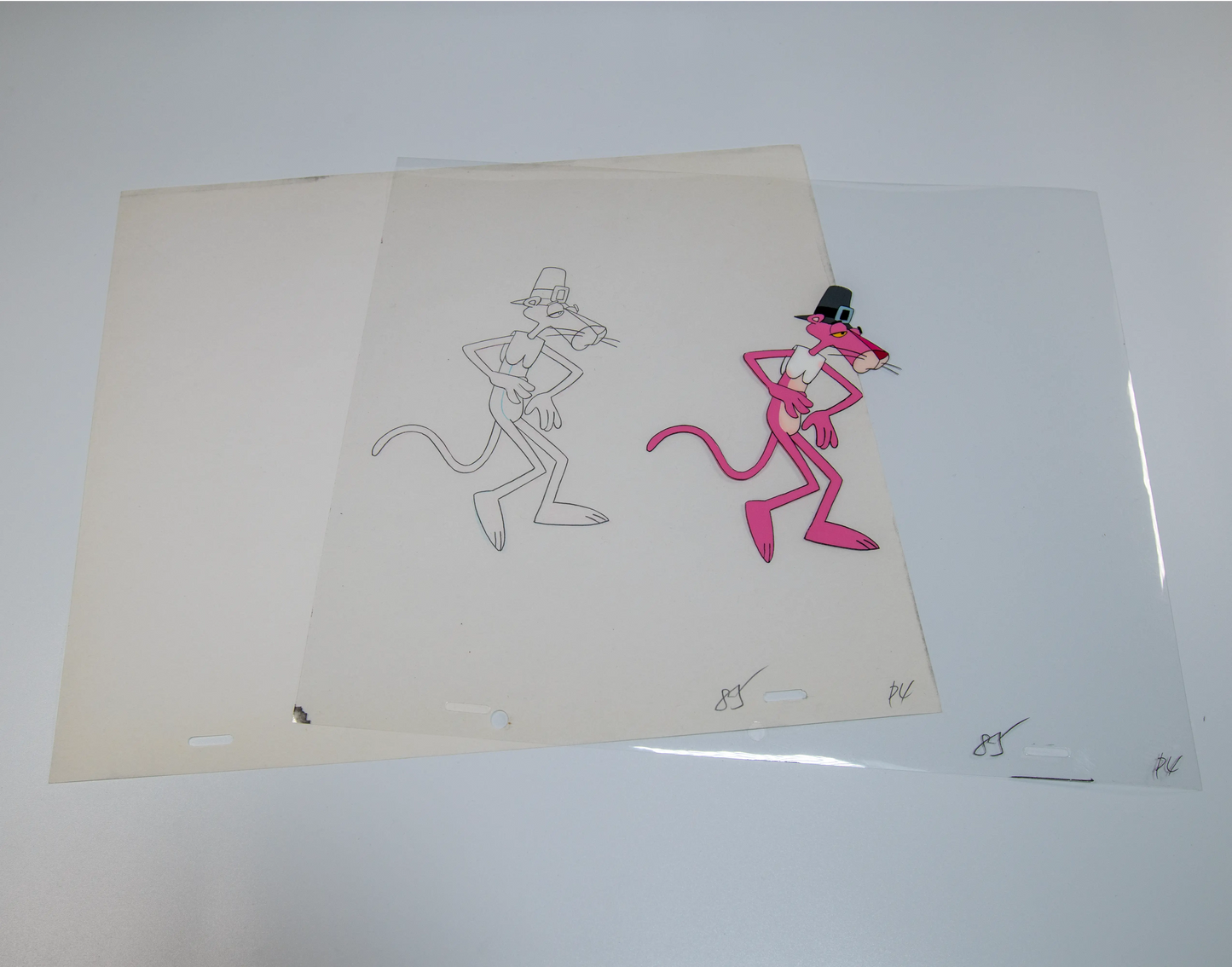 Animation Cel – Pink Panther "Pilgrim Panther" (Framed) - Lootaku
