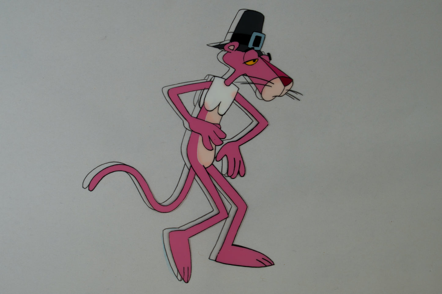 Animation Cel – Pink Panther "Pilgrim Panther" (Framed) - Lootaku