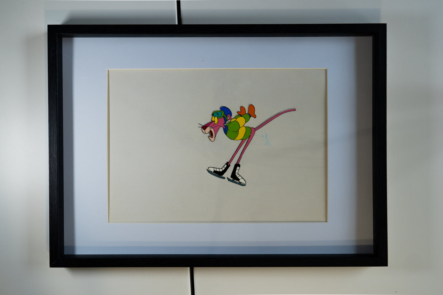 Animation Cel – Pink Panther Ice Skating Jump (Framed) - Lootaku